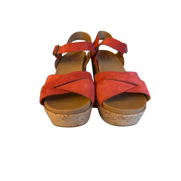 Kork-Ease Coral Suede Wedge Sandals 8M Womens Leather Upper & Man-Made Sole - Picture 2 of 6
